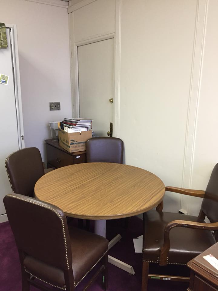 before example bare table and four chairs