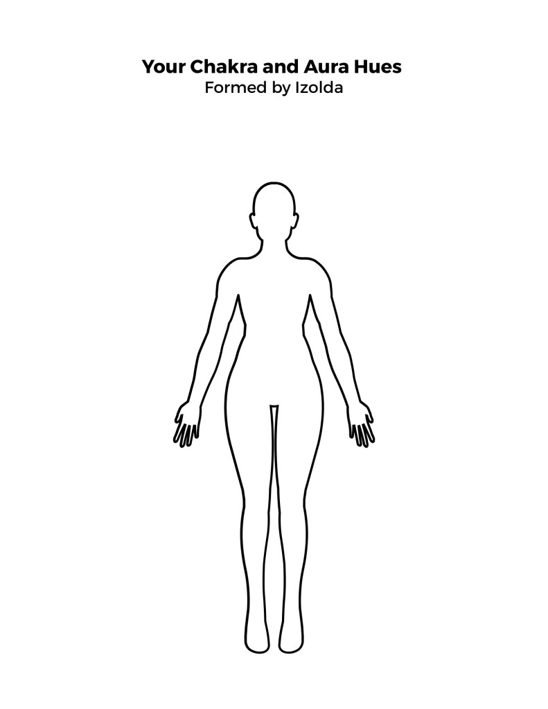 woman blank template for chakra drawing