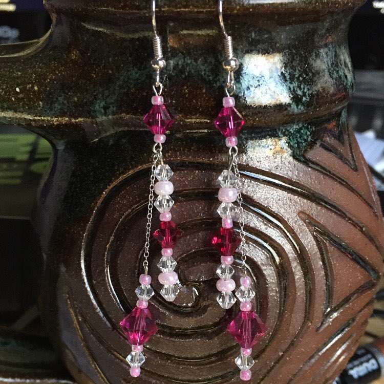 pink and fuchsia earrings