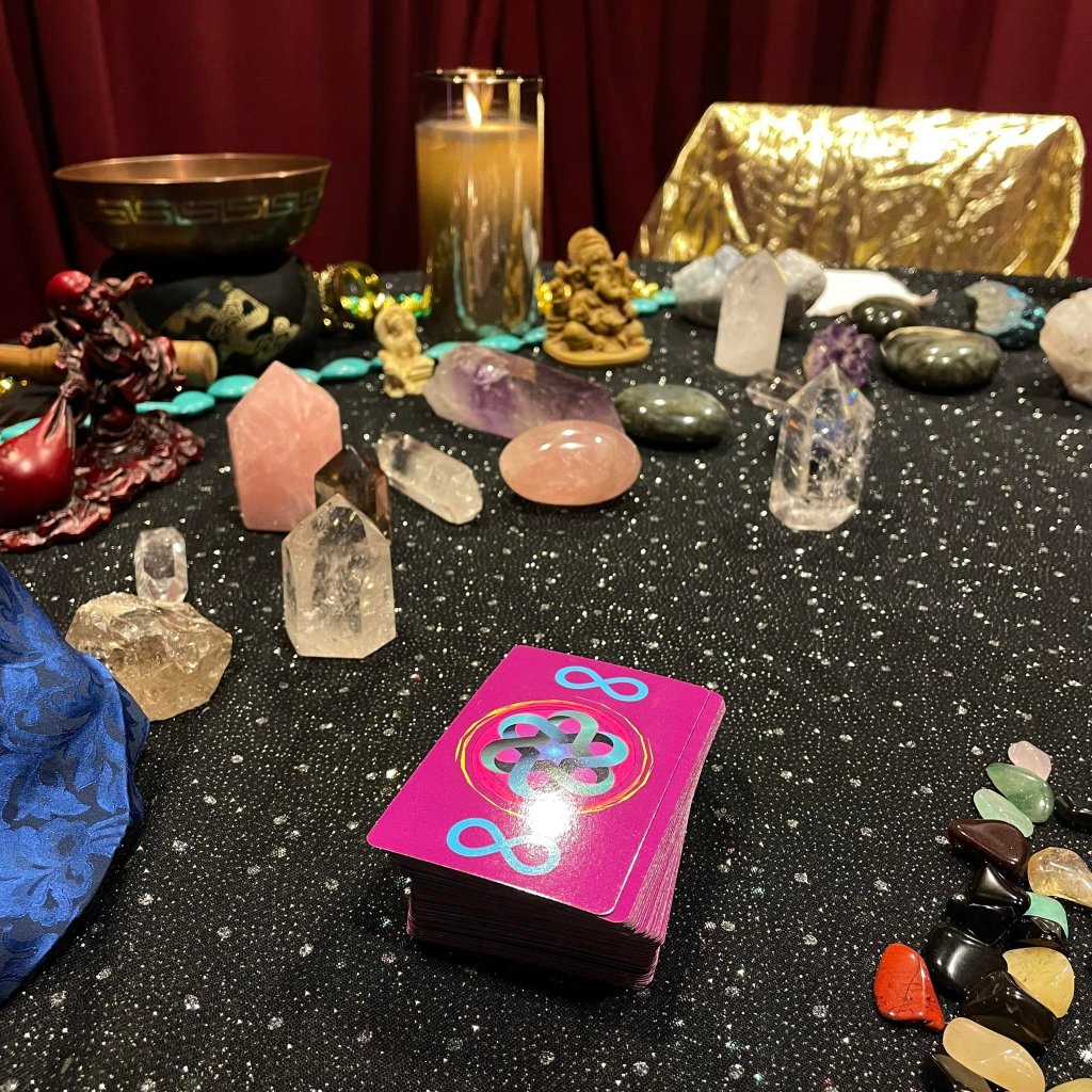 crystal readings setup closeup